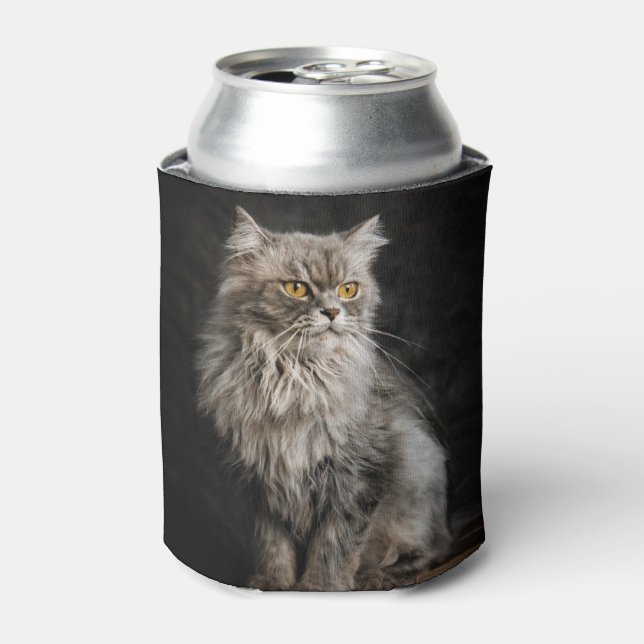 Gray Fluffy Cat Dosenkühler (Kanne Vorderseite)