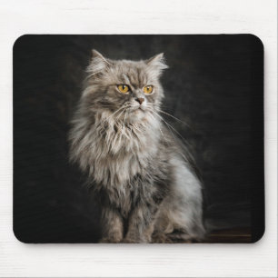 Gray Fluffy Cat Mousepad