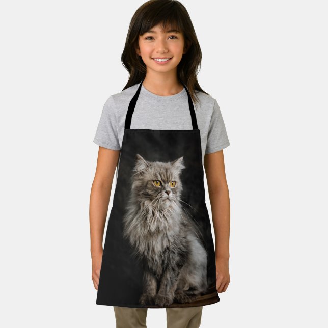 Gray Fluffy Cat Schürze (Insitu)