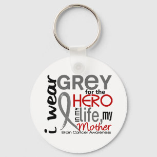 Gray for my hero 2 Mother Brain Cancer Schlüsselanhänger