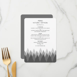 Gray Forest Range Woodland Menu Mariage