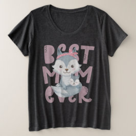 Gray Fox Mama and Cub - Beste Mama je Große Größe T-Shirt