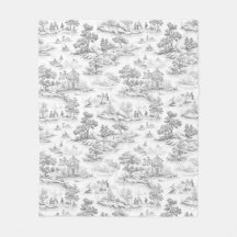 Gray French Style Toile de Jouy Romantisches Elega