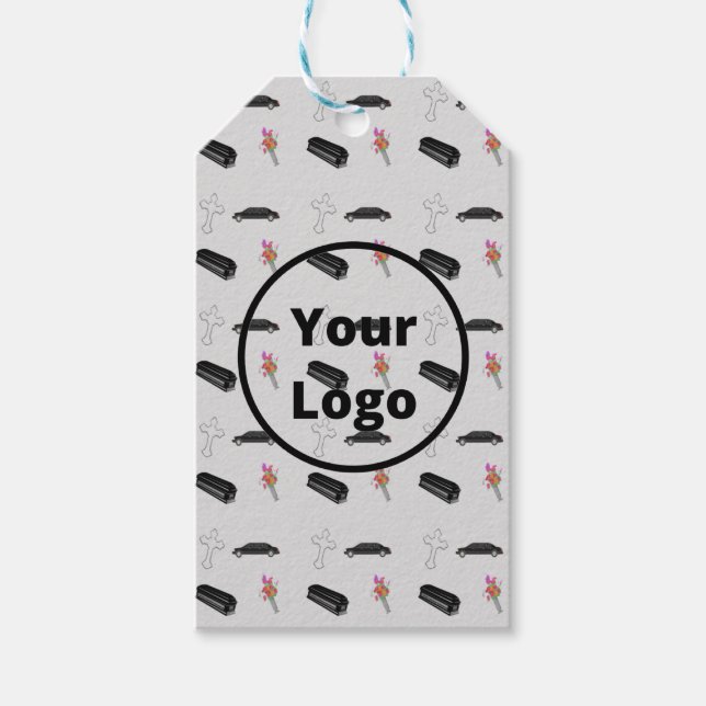 Gray funeral business pattern geschenkanhänger (Vorderseite)