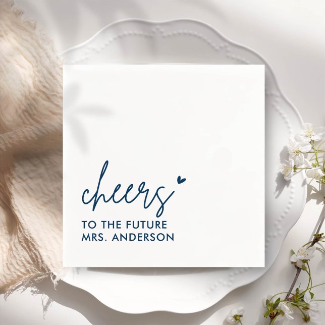 Gray Future Mrs. Modern Brautparty Serviette (Von Creator hochgeladen)