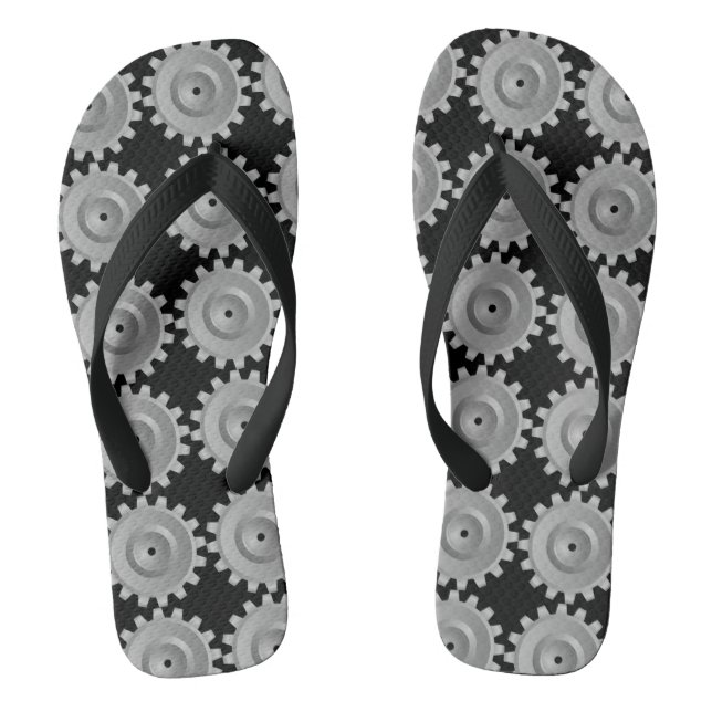 Gray Gear Flip Flops (Fußbett)