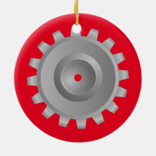 Gray Gear Keramik Ornament