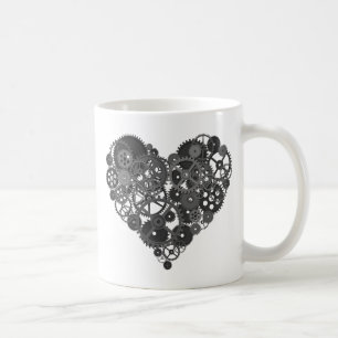 Gray Gears Heart Kaffeetasse
