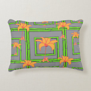 Gray Geo Floral Dekokissen