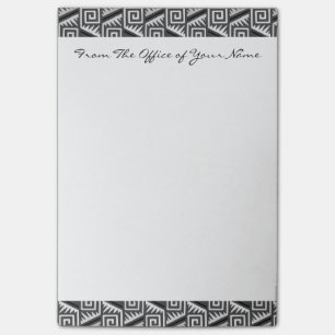 Gray Geometric Abstrakt Aztec Tribal Print Pattern Post-it Klebezettel