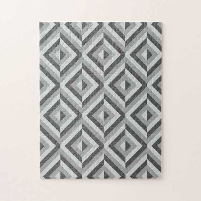 Gray Geometric Diamond Muster Frustration (Vertikal)
