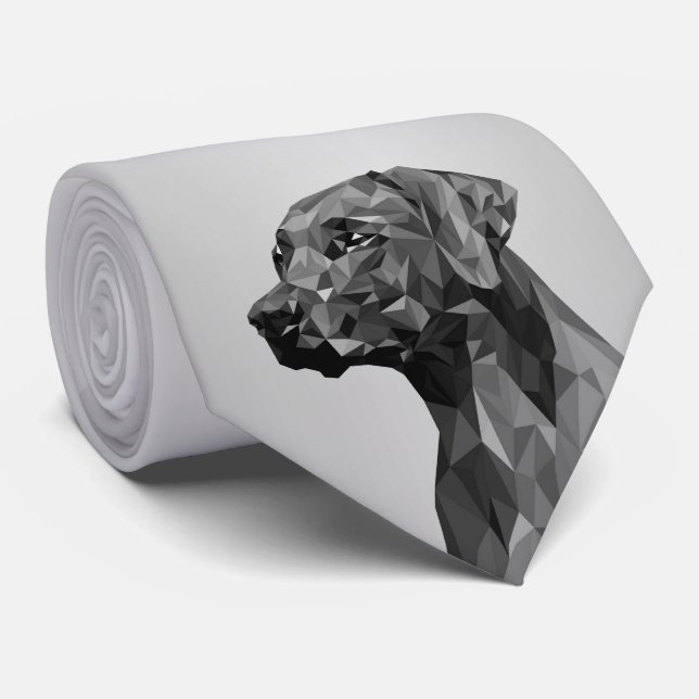 Gray Geometric Dog Krawatte (Gerollt)