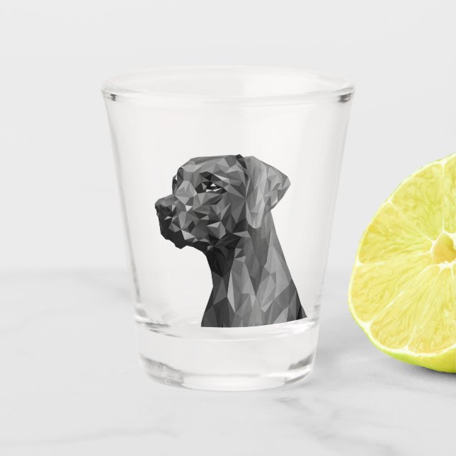 Gray Geometric Dog Schnapsglas (Vorderseite)