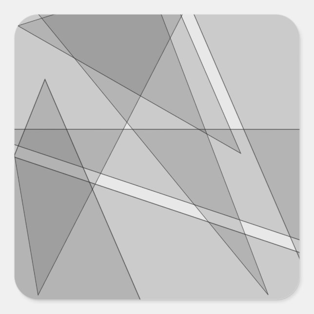 Gray Geometric Quadratischer Aufkleber (Vorderseite)