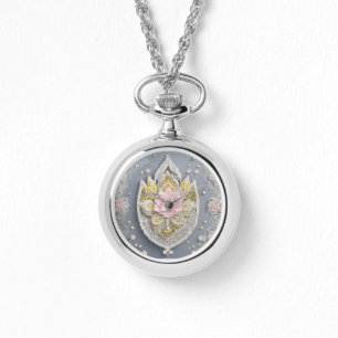 Gray Glass Lace AI art Armbanduhr