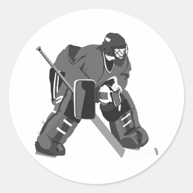 Gray Goalie Hockey Runder Aufkleber (Vorderseite)