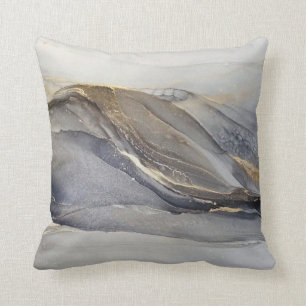 Gray Gold Black Marble Hübsch Elegant Klasse Kissen