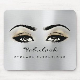 Gray Gold Glitzer Branding Schönheit Lashes Skinny Mousepad