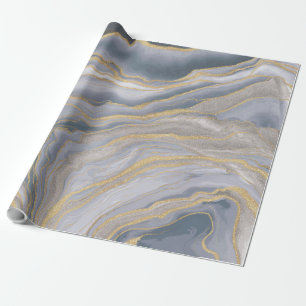 Gray Gold Liquid Painting Geschenkpapier