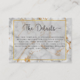 Gray Gold Marble Agate & Elegantes Modern Script Begleitkarte