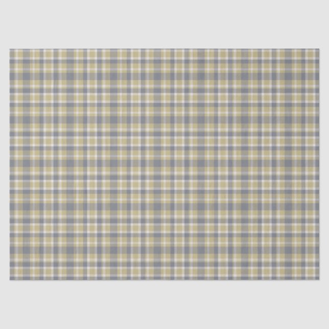 GRAY GOLD WHITE KARIERT PATTERN SEIDENPAPIER (Vorderseite)