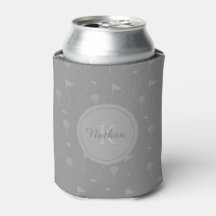Gray Golf Pattern Elegantes Monogramm Maskuline Na