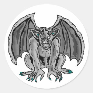 Gray/Gray Gargoyle Runder Aufkleber