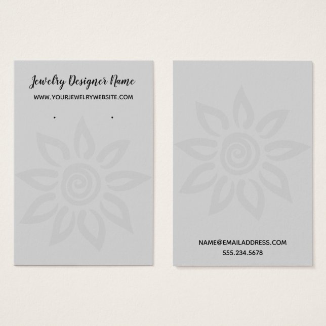 Gray Gray Graphic Blume 7 Earring Holder Display (Vorne & Hinten)