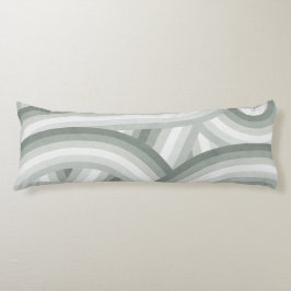 Gray-Green Retro Rainbow Stripes Pattern Seitenschläferkissen
