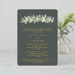 Gray Green Snowberry+Eucalyptus Wedding Probe Folieneinladung