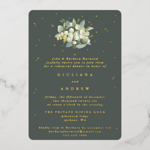 Gray Green Snowberry+Eucalyptus Wedding Probe Folieneinladung