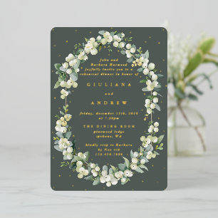 Gray Green Snowberry+Eucalyptus Wedding Probe Folieneinladung