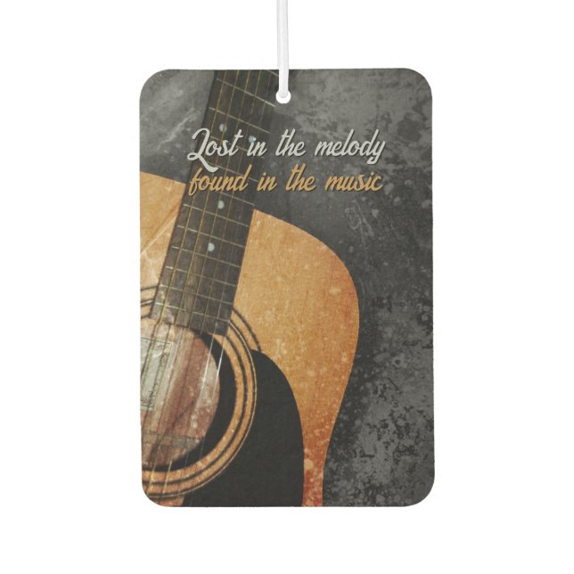 Gray Grunge Acoustic Gitarre individuell anpassbar Autolufterfrischer (Vorderseite)