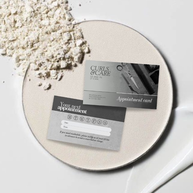 Gray Hair Salon Stylist Moderne Erinnerung Terminkarte (Von Creator hochgeladen)