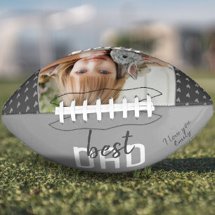 Gray Heart Best Vater Foto Vatertag Football