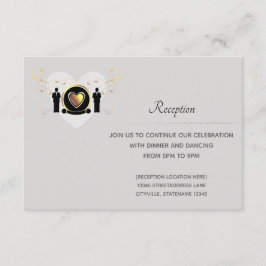 Gray Heart Male Wedding | Empfang Card Einladung