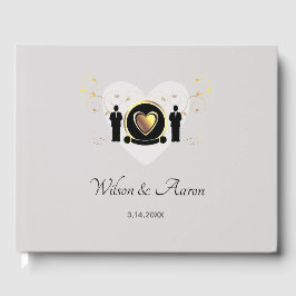 Gray Heart Male Wedding | Gästebuch