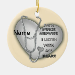Gray Heart Midfrau Nurse Keramik Ornament