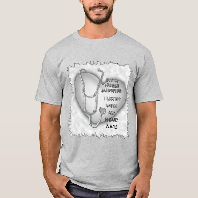 Gray Heart Midfrau Nurse T-Shirt (Vorderseite)