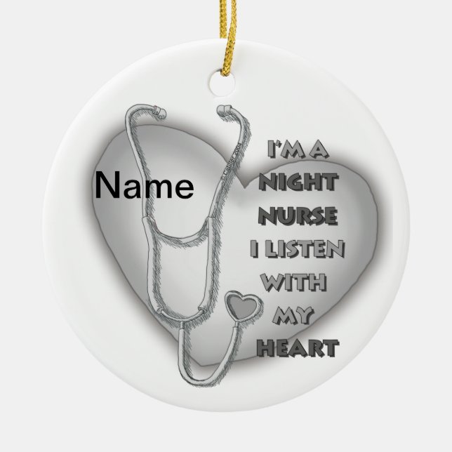Gray Heart Night Nurse Keramik Ornament (Vorne)