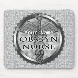 Gray heart ObGyn Nurse Mousepad