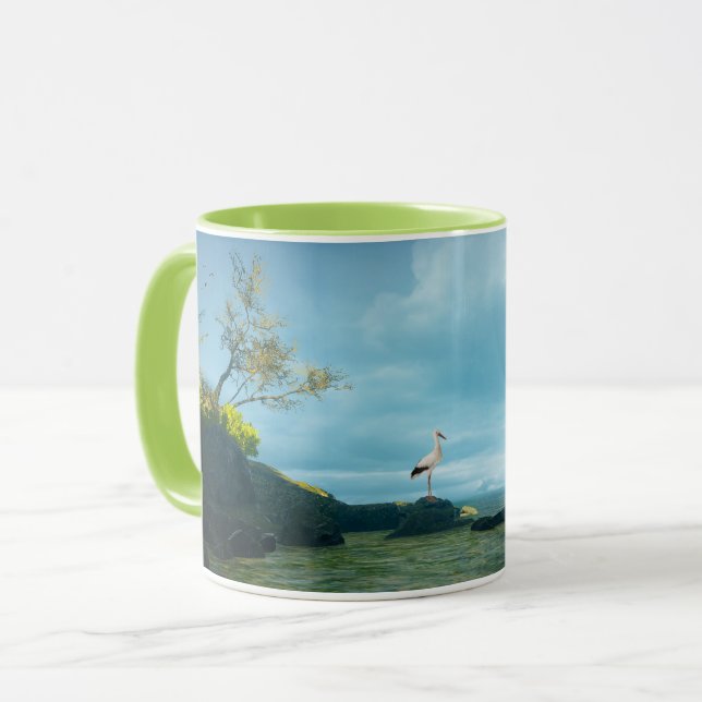 Gray Heron Image for Two tone Tasse (Vorderseite Links)