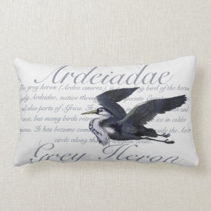 Gray Heron Lumbar Pillow Lendenkissen