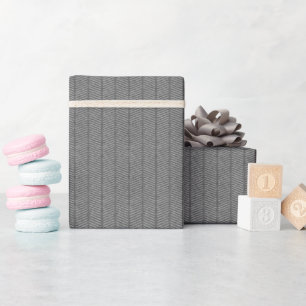 Gray Herringbone Muster Wrapping Paper Roll Geschenkpapier