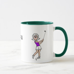 Gray Hiair Femme Golfer Mug