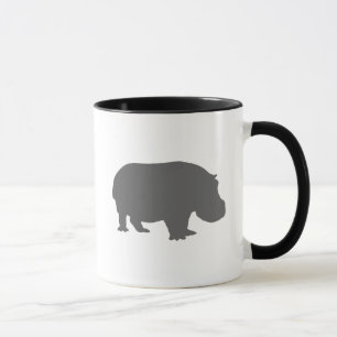 Gray Hippo Silhouette Tasse
