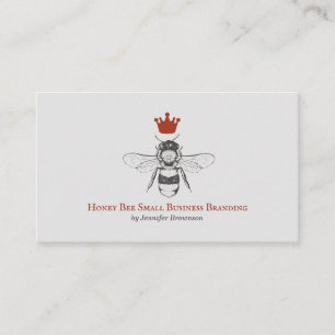 Gray Honeycomb Crown Queen Bee Visitenkarte