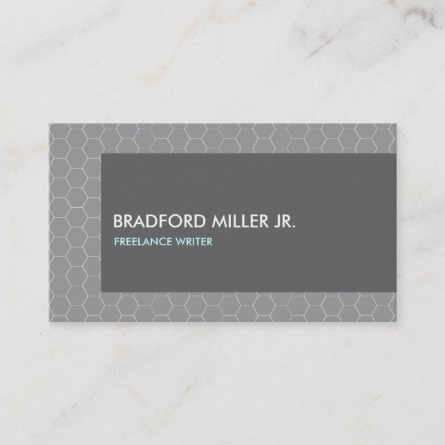 GRAY HONEYCOMB PATTERN Business Card Visitenkarte (Vorderseite)