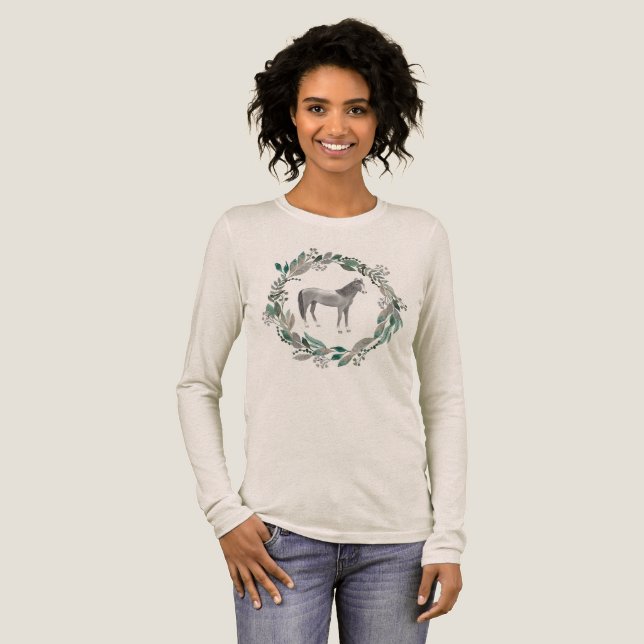 Gray Horse Longsleeve Shirt (Volle Vorderseite)