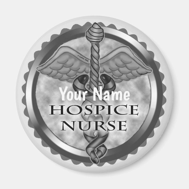 Gray Hospice Nurse custom name magnet (Vorne)